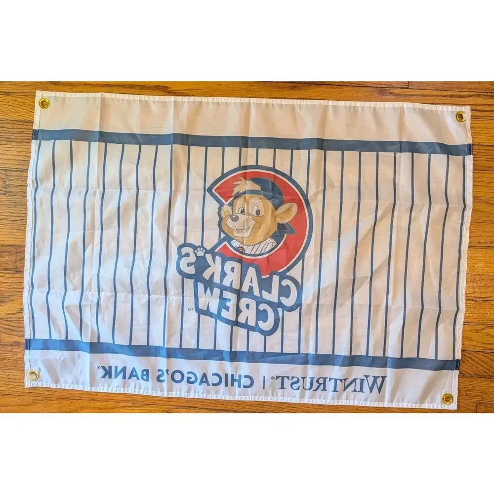 Chicago Cubs Clark the Bear Flag Banner 35” X 24”